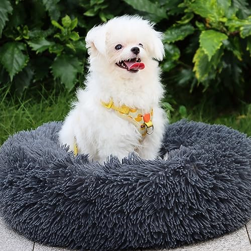 MDDK DY Donut Hondenbed - Donkergrijs - Diameter: 70 cm