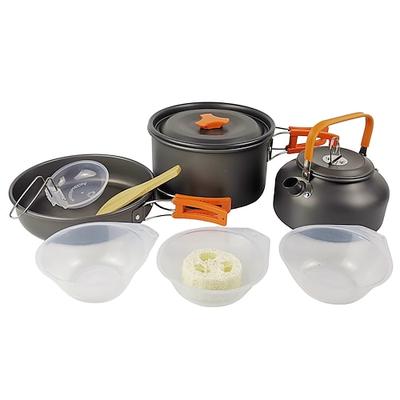 Camping-Kochgeschirr-Set, Aluminium-Kochgeschirr-Set, Wasserkocher, Grilltopf, Reise- und Picknickausrüstung, Outdoor-Kochzubehör