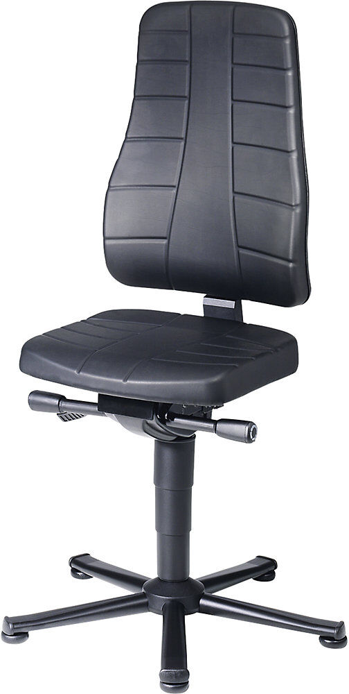 Arbeitsdrehstuhl All-in-One, mit Bodengleitern, PU-Schaum, schwarz bimos