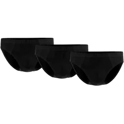 Seidensticker Herren Slips, 3er Pack - Brief 3-Pack, Single Jersey, Baumwollmischung, einfarbig Schwarz / XL