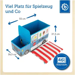 Bieco, Spielzeugaufbewahrung, 2in1 Staubox & Sitzbank Icecream