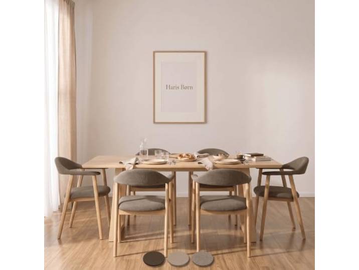 Haris Børn® Esszimmerstühle mit Holzbeinen (6er Set) Taupe - Polsterstuhl mit Armlehne - Premium Esstisch Stühle & Wohnzimmer Stühle - Moderner Esszimmerstuhl 30 Tage risikofrei testen