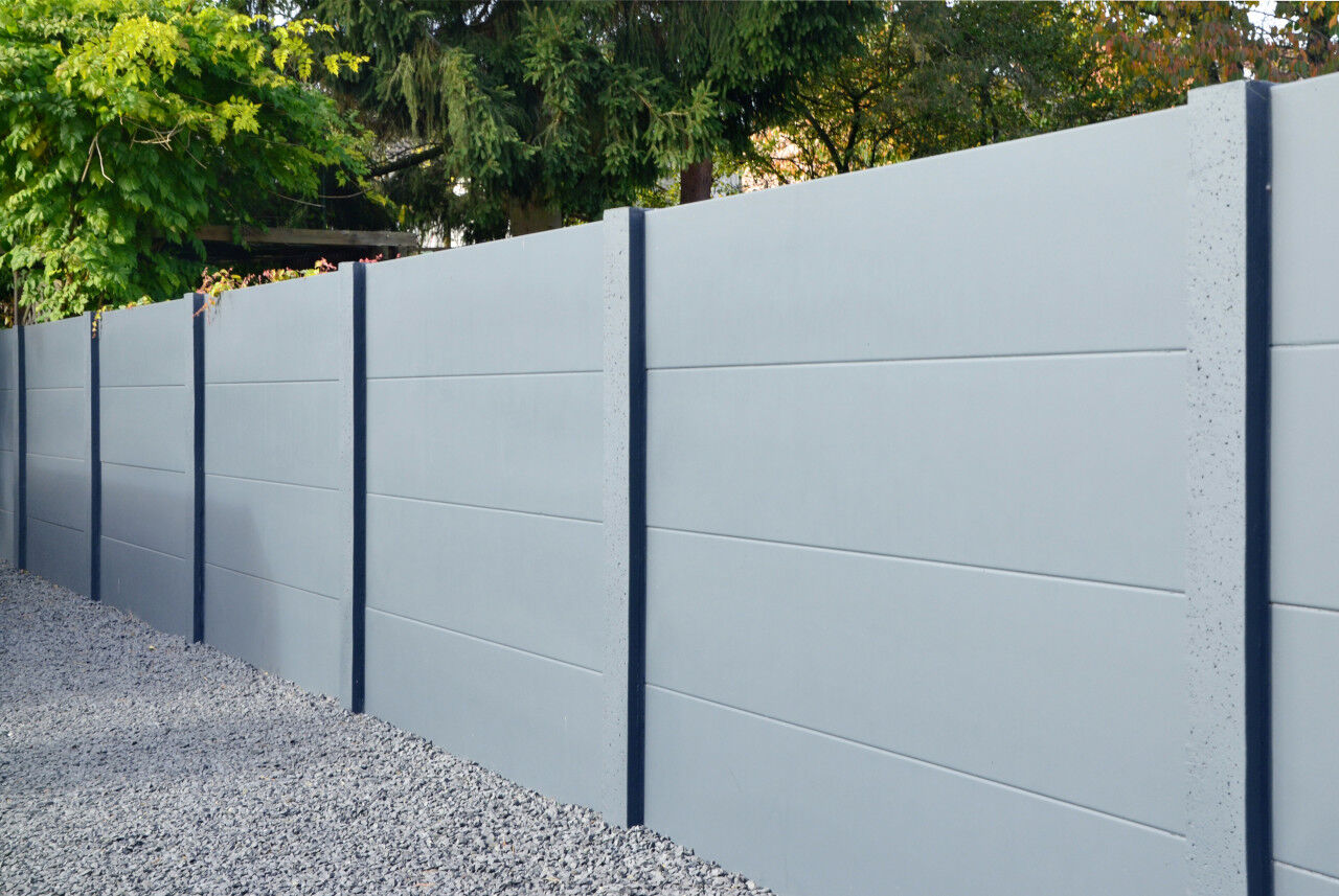 Beckers Betonzaun Betonzaun Erweiterungsset glatte Platte mit Eckpfosten 231 cm