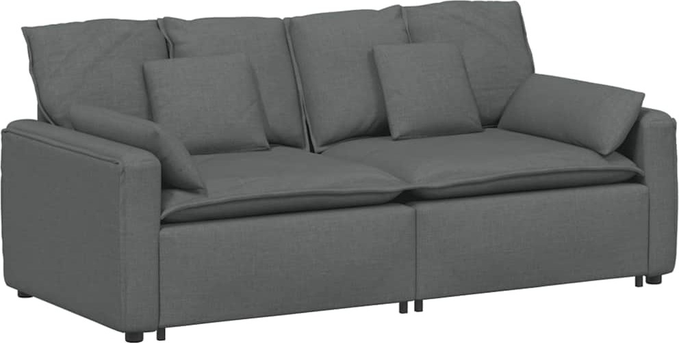 Modulares Sofa mit Kissen Dunkelgrau