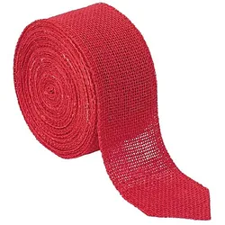 Juteband, rot, 60 mm, 10 Meter