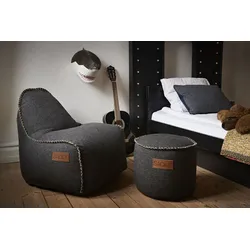 RETROit Cobana Junior Outdoor Kindersitzsack mit Hocker schwarz