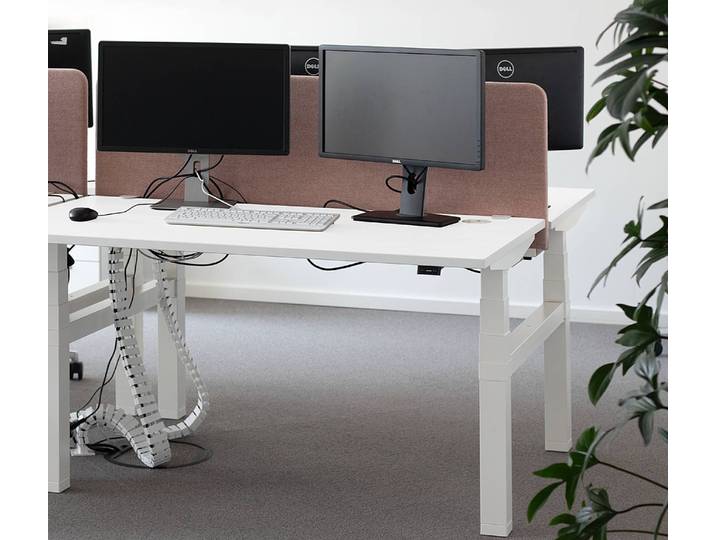 Workbench-Arbeitsplatz eModel 2.0 140cm Weiß/Weiß Höhenverstellbar