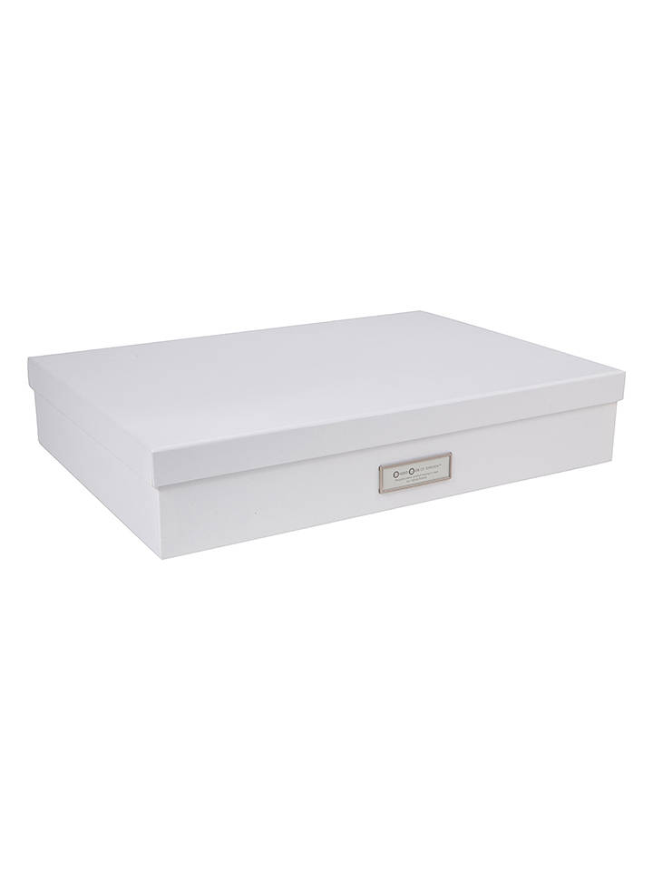 BIGsoBox Dokumentenbox "Sverker" in Weiß - (L)43,5 x (B)31 x (H)8,5 cm - onesize