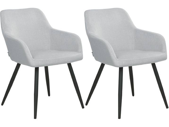 BELIANI Esszimmerstuhl 2er Set Hellgrau Samtstoff mit Schwarzen Metallbeinen Retro-Design Polsterstuhl Wohnzimmer Essbereich Flur Diele Ausstattung Möbel