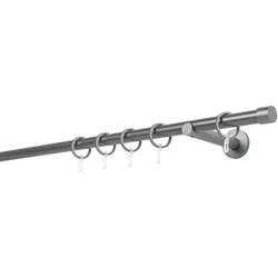 20mm,1-läufig,Rohr,Wandträger 12cm,Endstück cap Farbe: Anthrazit, Größe: 170cm