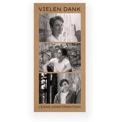Danksagungskarten für Konfirmation im Design "Drei Bilder" - Musterkarte