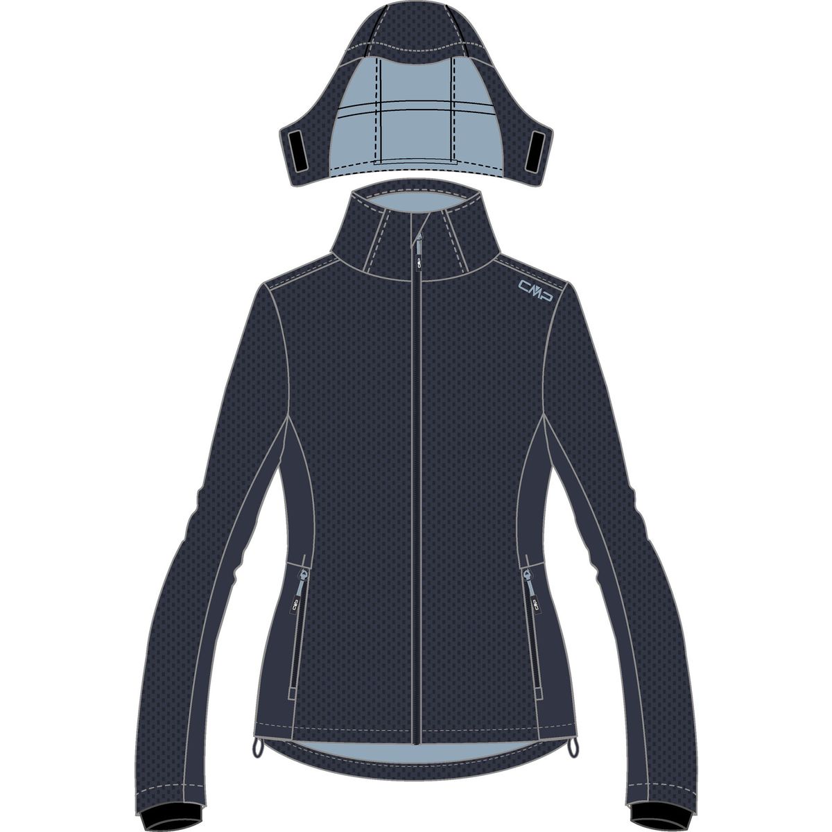 CMP Woman Jacket Zip Hood antracite (U423) 48 36A2166-U423-48