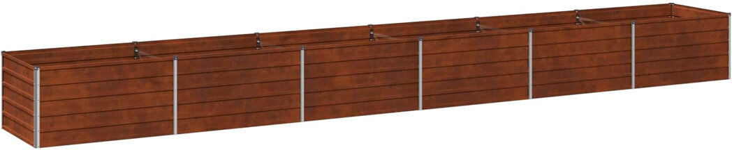 Rio Raised Garden Bed Rusty 55cm H x 600cm W x 80cm D