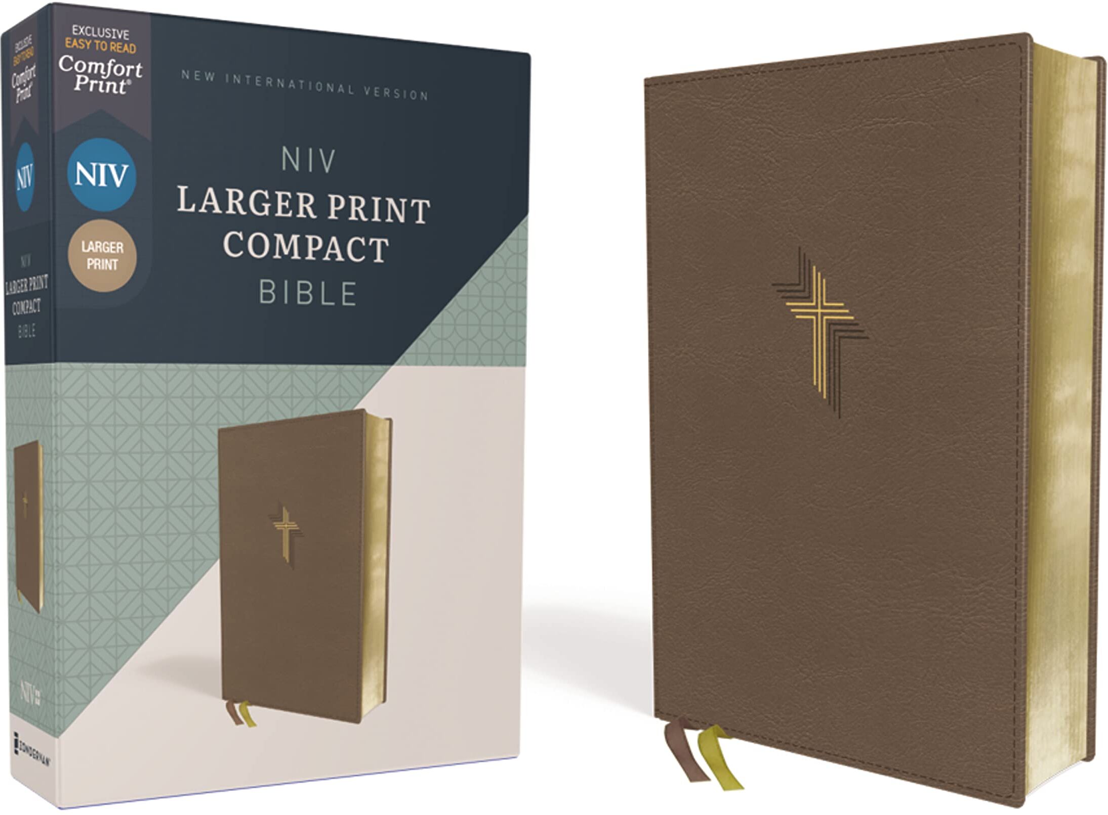 NIV, Larger Print Compact Bible, Leathersoft, Brown, Red Letter, Comfort Print: New International Version, Brown, Leathersoft, Red Letter, Comfort Print - Preis vom 09.10.2026 07:28:09 h