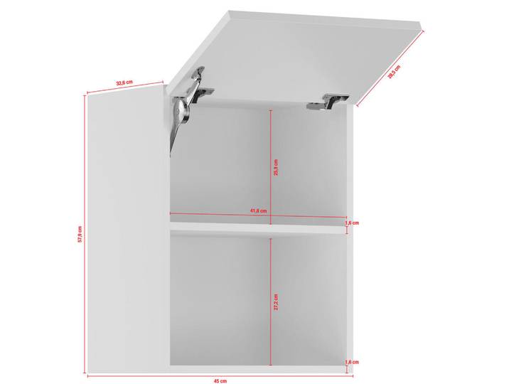 Impuls Küchenoberschrank Ip1200, Weiß, nur wie online abgebildet bestellbar, 45x57.9x34.2 cm, Made in Germany, hängend, Typenauswahl, Küchen, Küchenmöbel, Küchenschränke, Küchenoberschränke