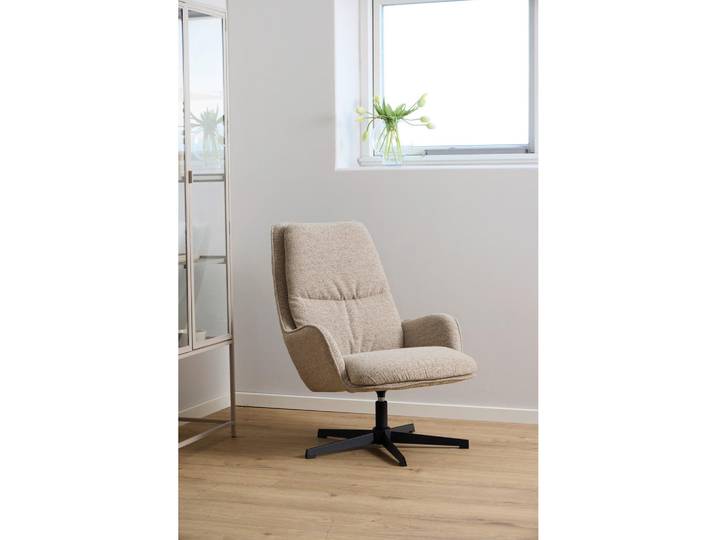 Livetastic Sessel Bosley, Schwarz, Beige, Metall, 72x93x84 cm, Made in EU, Wohnzimmer, Sessel, Sonstige Sessel