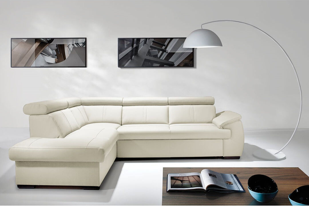 Metro Markwart 5 Seater Sofa Bed White 80cm H X 265cm W X 211cm D