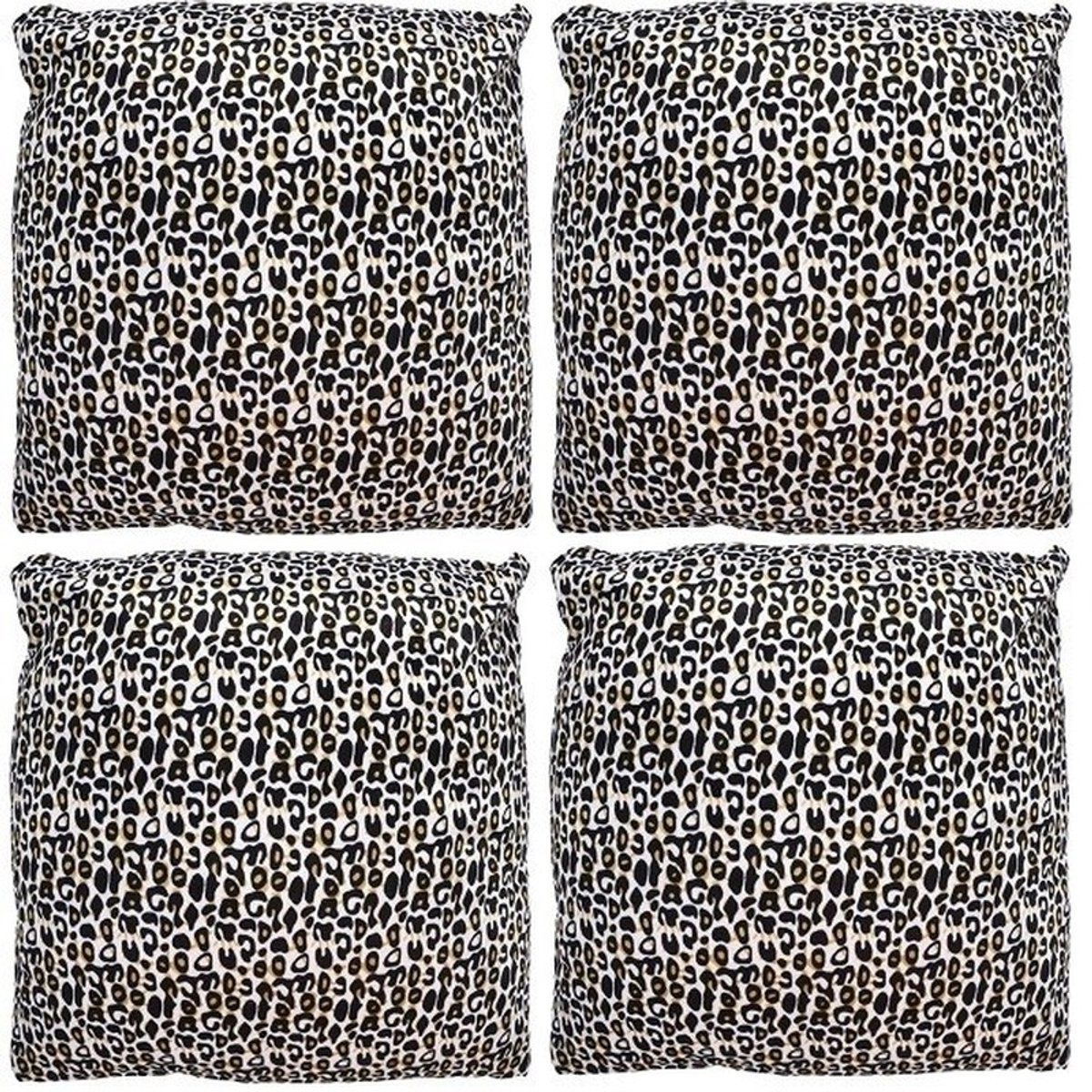 Set van 4 sierkussens met cheetah print, 45 cm