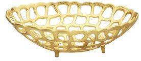 Classic Touch Oval Gold Looped Bread Basket