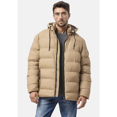 Steppjacke CIPO & BAXX, Herren, Gr. L, beige, Web, Obermaterial: 100% Polyester, unifarben, Po-bedeckend, gerader Abschluss, Jacken Steppjacke