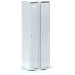 Metallspind S7, 2 Abteile, 1800 x 600 x 500 mm, zerlegt, Drehriegelschloss, graue Tür