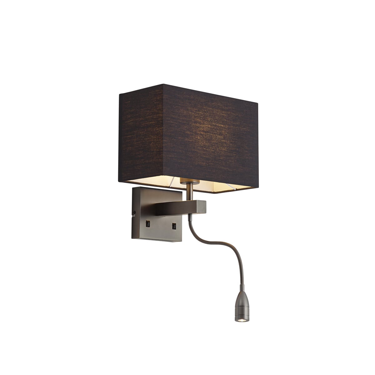 Qazqa Moderne Wandlamp met Verstelbare Leesarm en LED - Zwart/Grijs