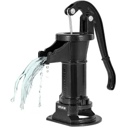 VEVOR Schwengelpumpe Antik Vintage, 7,6 m Förderhöhe, Nostalgiepumpe aus Gusseisen, Brunnenpumpe, Handpumpe, NPT 1-1/4 Zoll Anschluss, Gartenpumpe, für Garten, Teich, Hof, Bauernhof, Schwarz