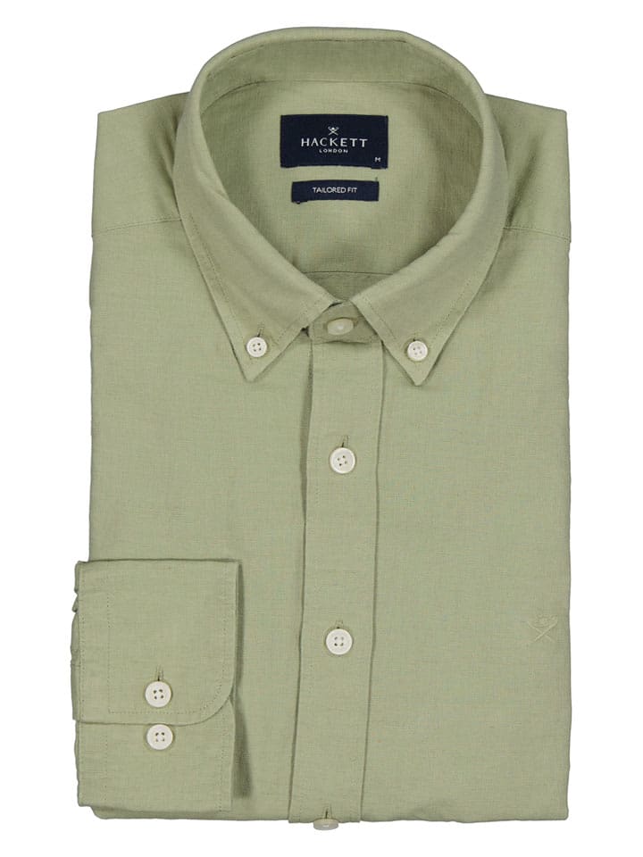 Hackett London Hemd - Tailored fit - in Grün - XXL