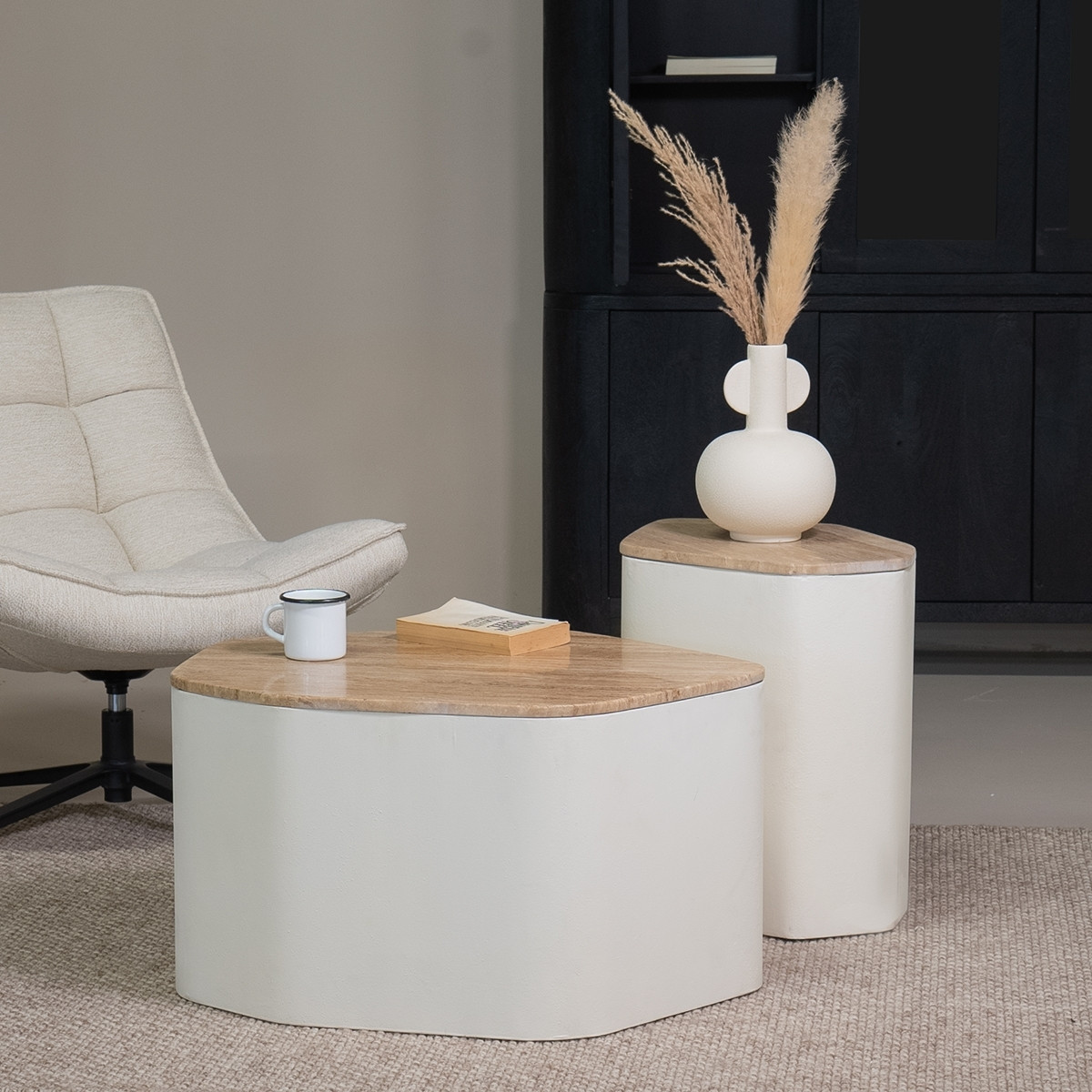 Salontafel Cersei Travertin 76 cm - Giga Meubel
