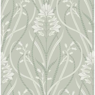 A-Street Prints Rosalind Sage Iris Damask Wallpaper