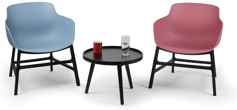 B2B Partner Stolik pomocniczy z MDF, średnica 50 cm, czarny