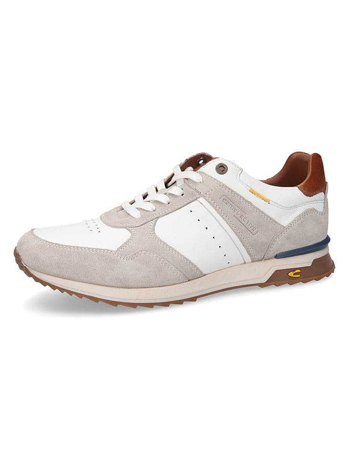 Camel Active Leder-Sneakers "Alley" in Grau/ Weiß - 45