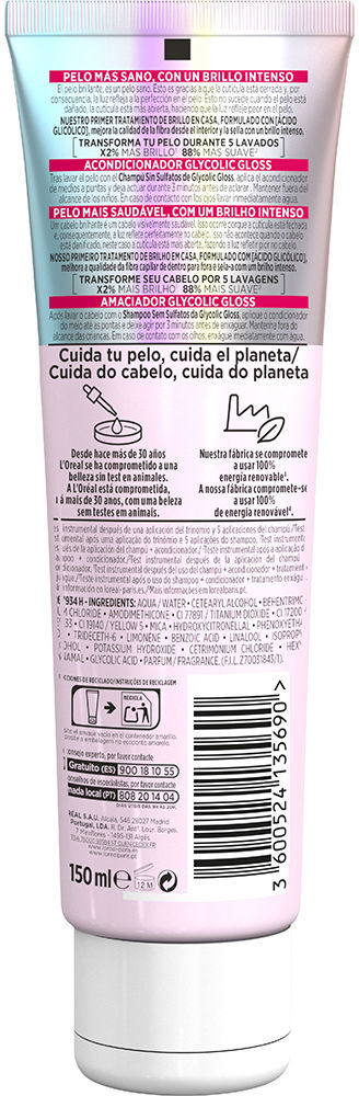 L'Oréal París Elvive Glycolic Gloss acondicionador 150 ml