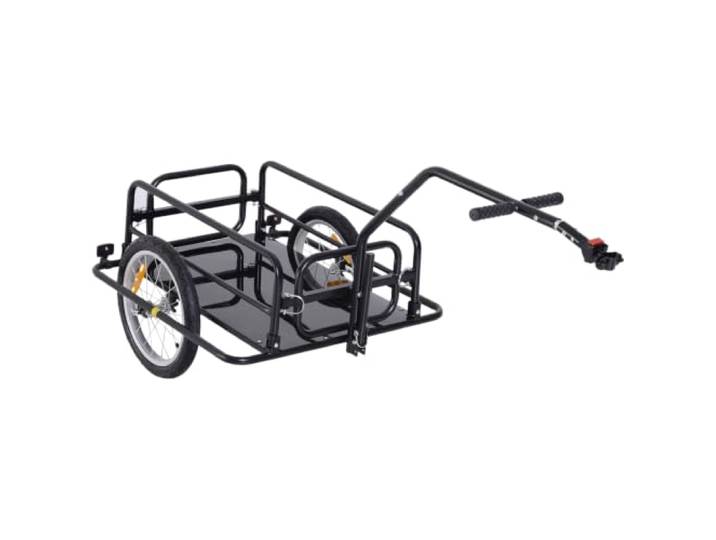 Remorque vélo remorque de Transport pour vélo Pliable Barre d'attelage Universelle Acier Noir