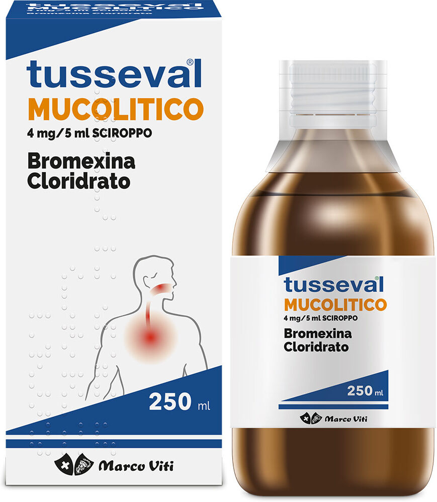 MARCO VITI FARMACEUTICI S Tusseval Mucolitico Sciroppo 4 mg/5 ml, 250 ml
