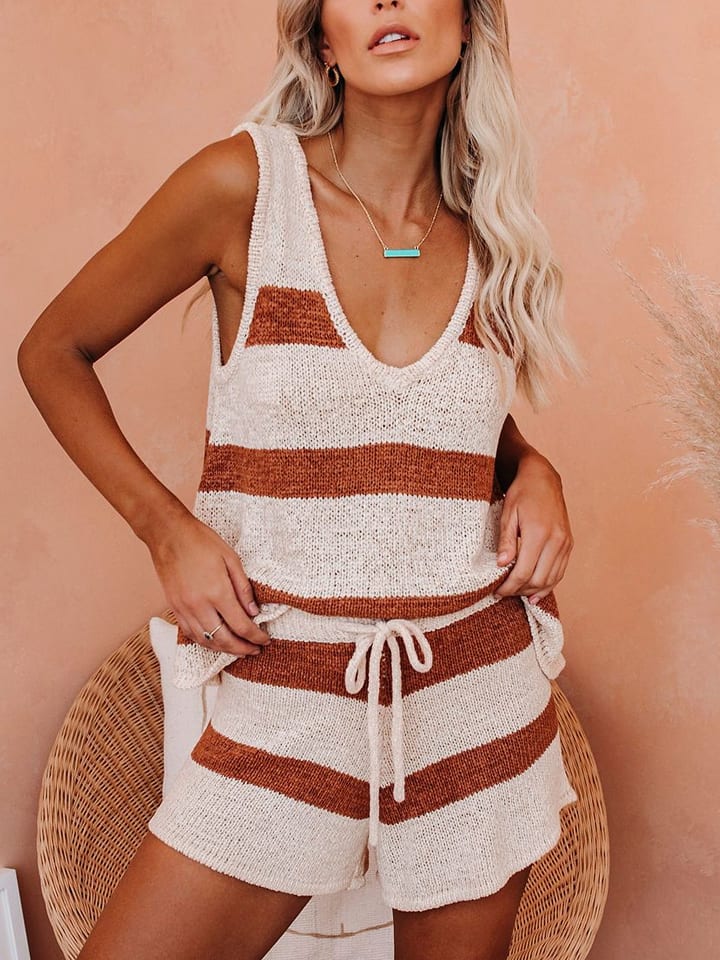 Milan Kiss 2tlg. Outfit in Hellbraun/ Beige - L