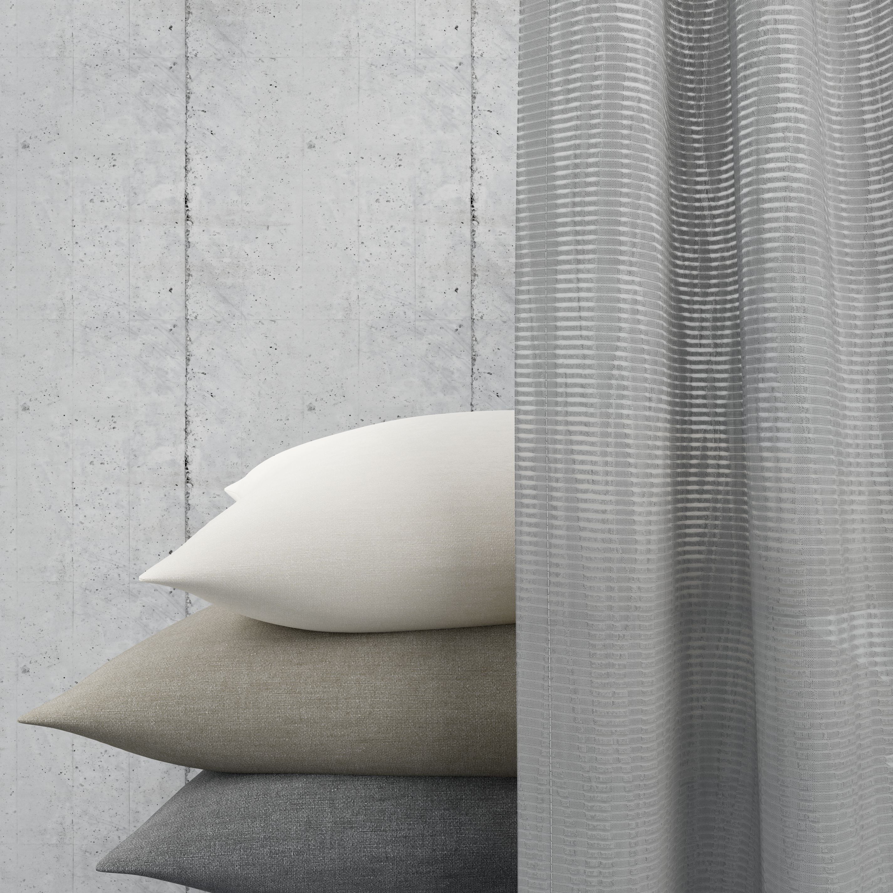 Neutex For You! Vorhang NEUTEX FOR YOU "RAYA", grau, B:142cm H:245cm, Polyester, Gardinen, Vorhang, Grafische Linienstruktur