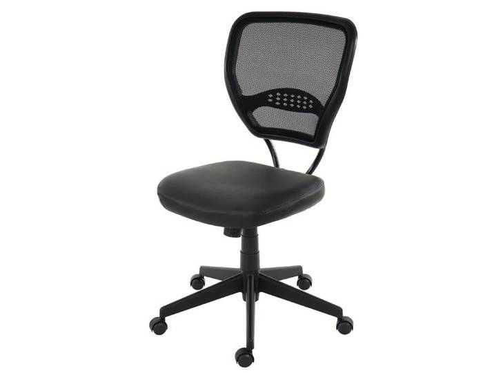 Fauteuil/chaise de bureau Seattle charge 150kg similicuir ~ noir sans accoudoirs