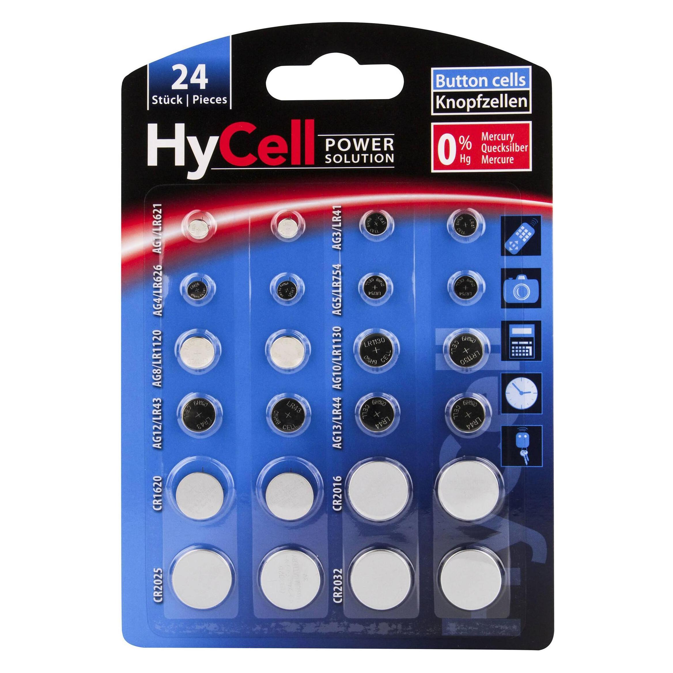 HyCell Alkaline Lithium Set (24 Stk., LR44, 220 mAh) (1516-0003)