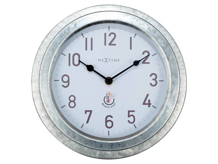 Nextime Wanduhr, Silberfarben, Metall, 22x22x5.5 cm, RoHS, CE, Dekoration, Uhren, Wanduhren