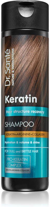 Dr. Santé Keratin regenerierendes und feuchtigkeitsspendendes Shampoo für brüchiges Haar ohne Glanz 250 ml