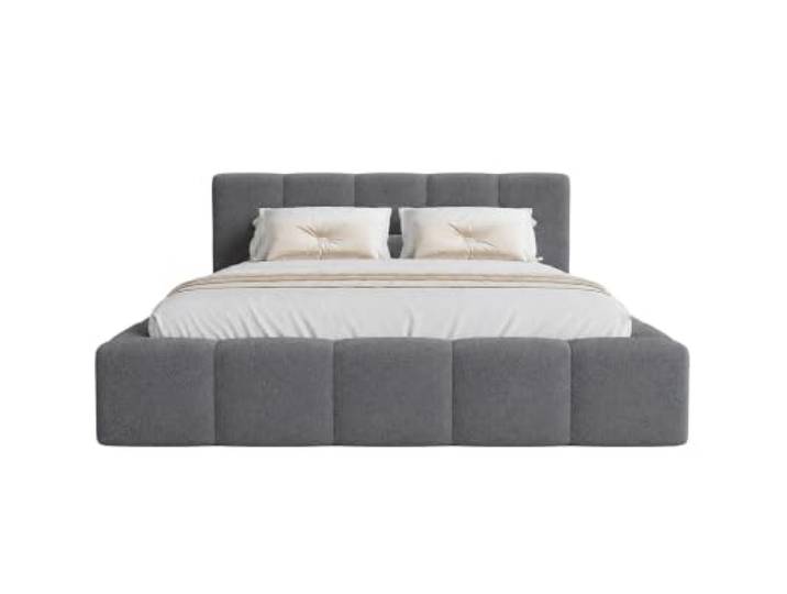 Chilly. Möbel Design Bett Palermo - Komfort Polsterbett mit Stauraum und elegantem Kopfteil - 160x200 cm - Holzrahmen - Velo Dunkelgrau