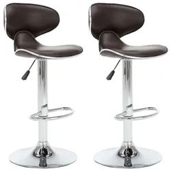vidaXL Barhocker 2 Stk. Braun Kunstleder