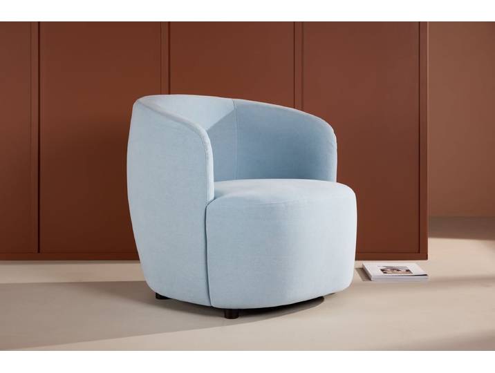 Sessel Bobby - Hellblauer Einzelsitzer in Birke - Hellblau - Luxusbetten24