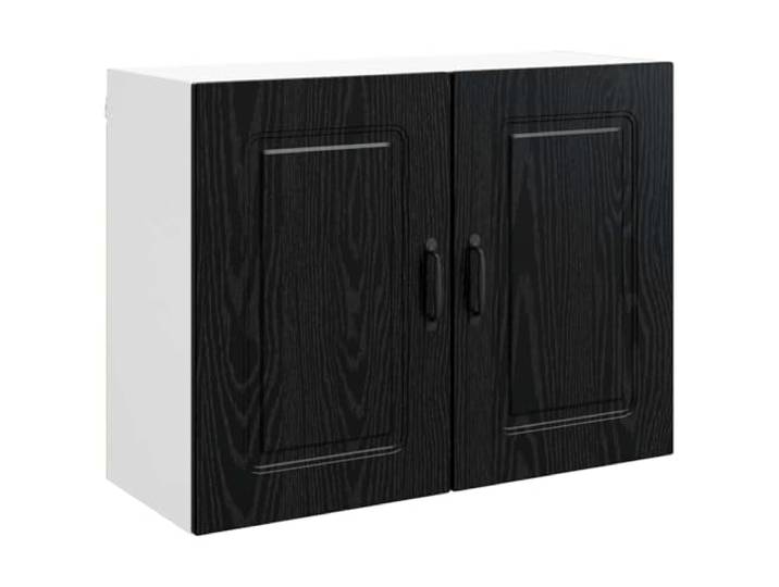 Küchenschrank 80 x 31 x 60 cm Kalmar Schwarz Eichen-Optik Holzwerkstoff Holzwerkstoff Schwarz Eichen-Optik, 2 Türen, 60 kg Belastbarkeit, für kleine Küchen und Kochnischen, Wandmontage