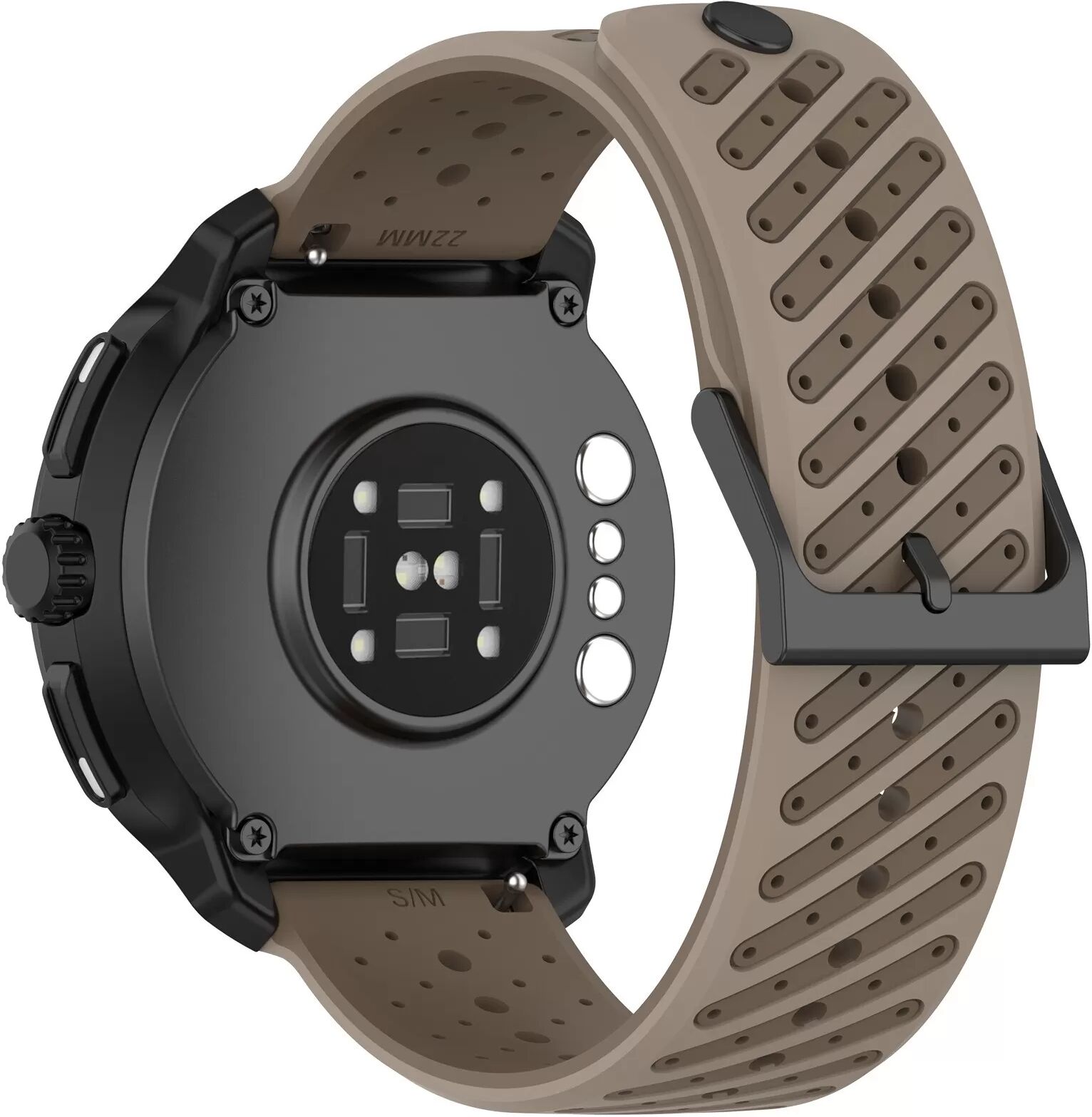 INF 22mm Silikon-Uhrenarmband mit abgewinkelten Löchern, kompatibel mit Suunto RACE2 und anderen 22mm Uhren Braun