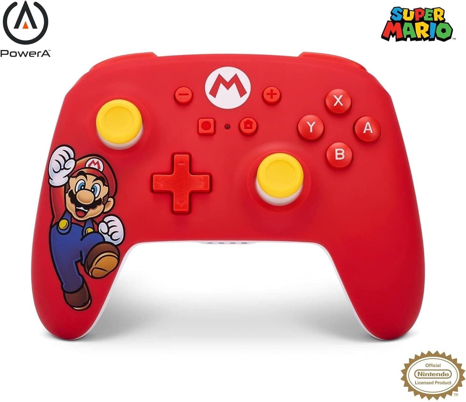 PowerA Wireless Controller for Nintendo Switch - OLED Model, Nintendo Switch and Nintendo Switch Lite - Mario Joy, Gamepad, Game Controller, Bluetooth Controller, New