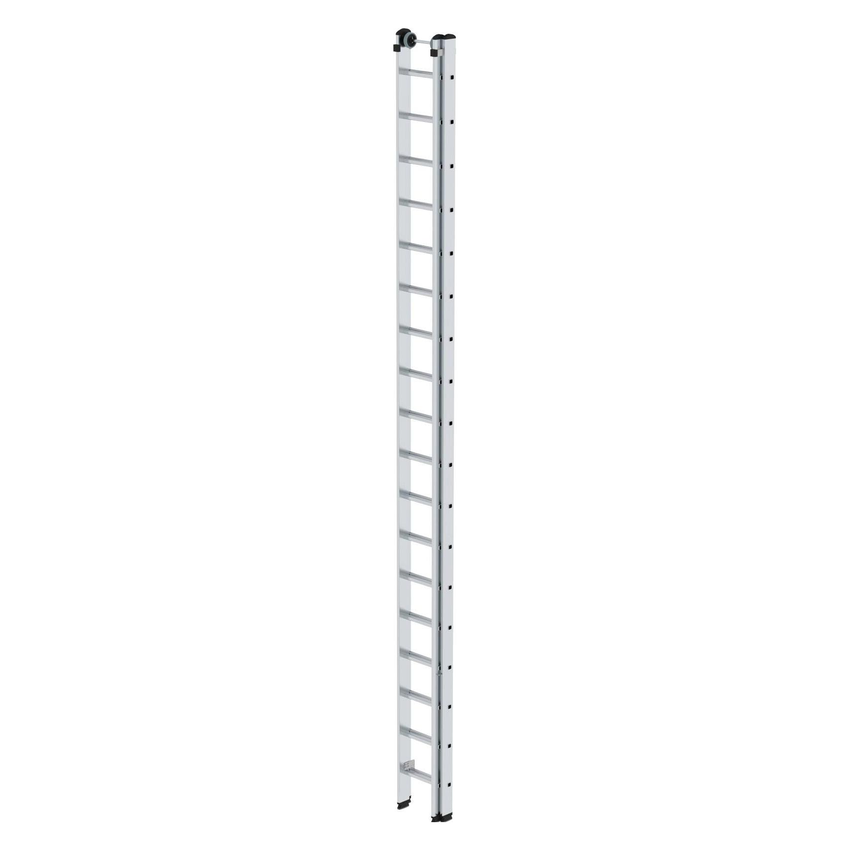 Munk Sprossen-Schiebeleiter 2-teilig ohne Traverse 2x18 Sprossen (Regalleiter) (020218)