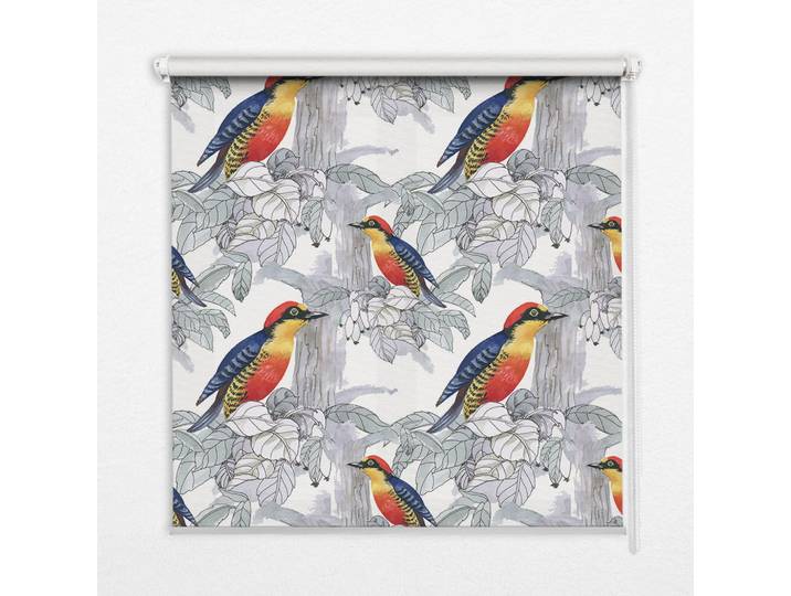Tulup Innenrollo - Fensterrollo - Rollo - 130x140 cm - Farbenfroher Vogel, Rot, Kunststoff, Rechteckig, 130x140x0.5 cm, Heimtextilien, Vorhänge, Rollos