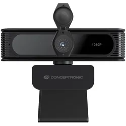 Conceptronic Webcam AMDIS 1080P Full Win11/10 Webcam+Micr. (2 Mpx), Webcam, Schwarz